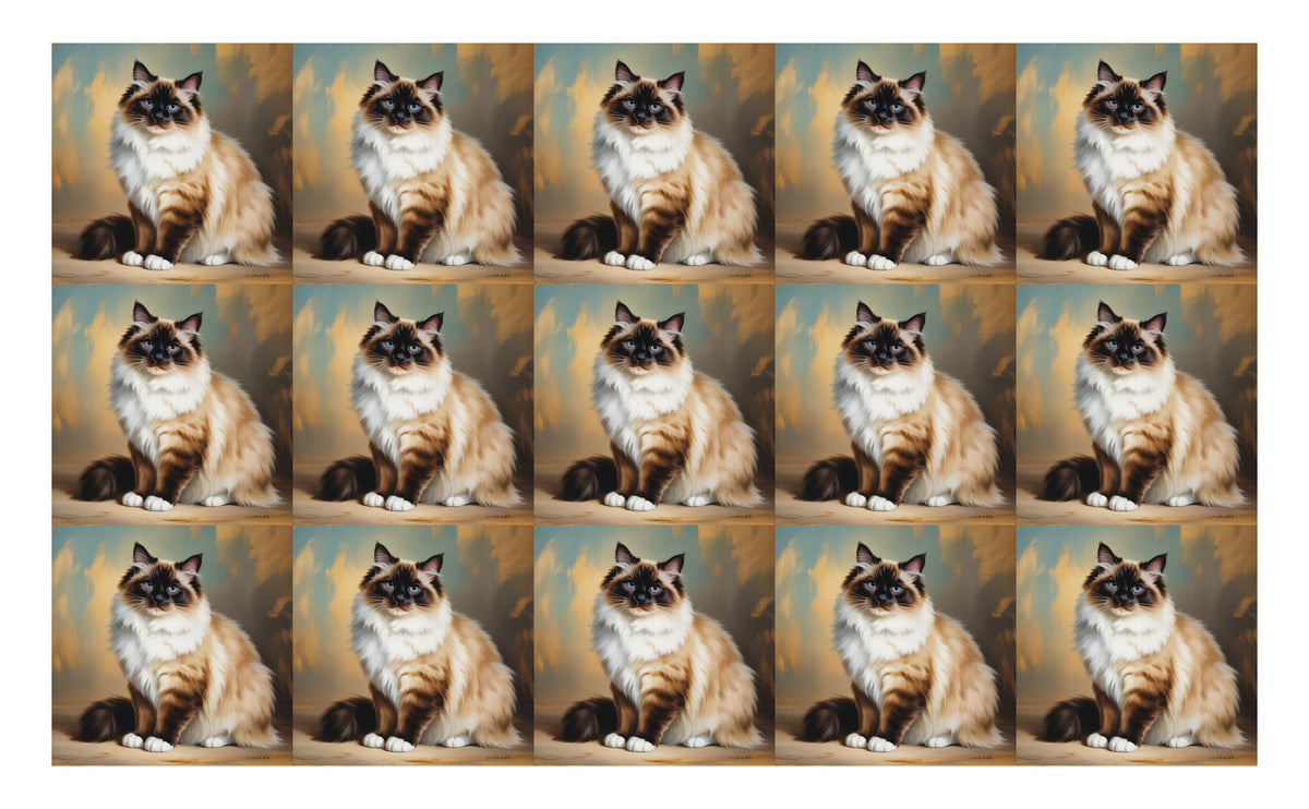 DecoCraft - Scenic Tiles Series - Oil Painting Pets - Birman