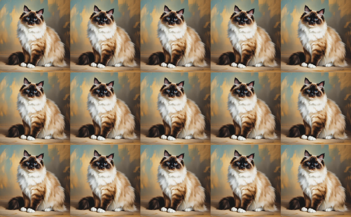 DecoCraft - Scenic Tiles Series - Oil Painting Pets - Birman