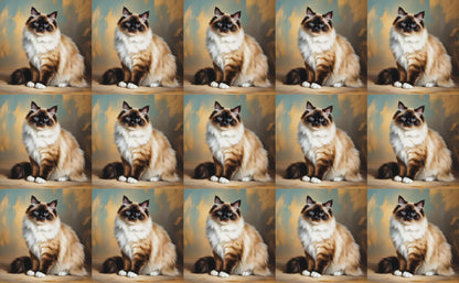 DecoCraft - Scenic Tiles Series - Oil Painting Pets - Birman