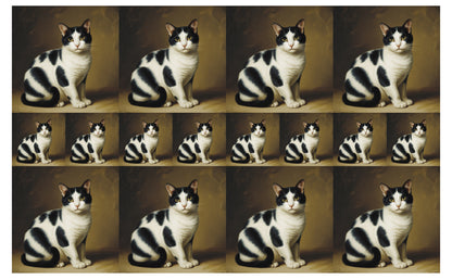 DecoCraft - Scenic Tiles Series - Oil Painting Pets - Tabby - Black and White