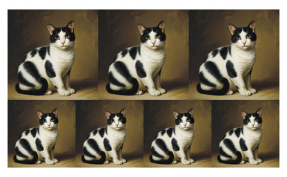 DecoCraft - Scenic Tiles Series - Oil Painting Pets - Tabby - Black and White
