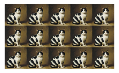 DecoCraft - Scenic Tiles Series - Oil Painting Pets - Tabby - Black and White