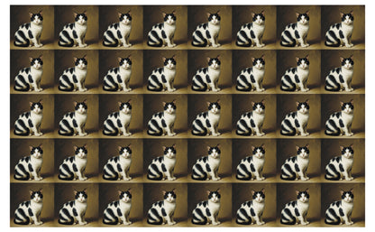 DecoCraft - Scenic Tiles Series - Oil Painting Pets - Tabby - Black and White
