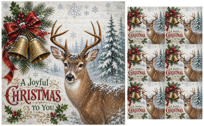 DecoCraft - Studio 1375 - Scenic Tiles Series - Christmas Postcards - Bells Across the Snow