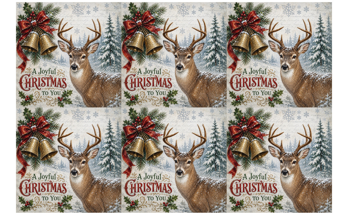 DecoCraft - Studio 1375 - Scenic Tiles Series - Christmas Postcards - Bells Across the Snow