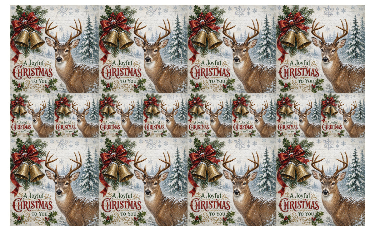 DecoCraft - Studio 1375 - Scenic Tiles Series - Christmas Postcards - Bells Across the Snow