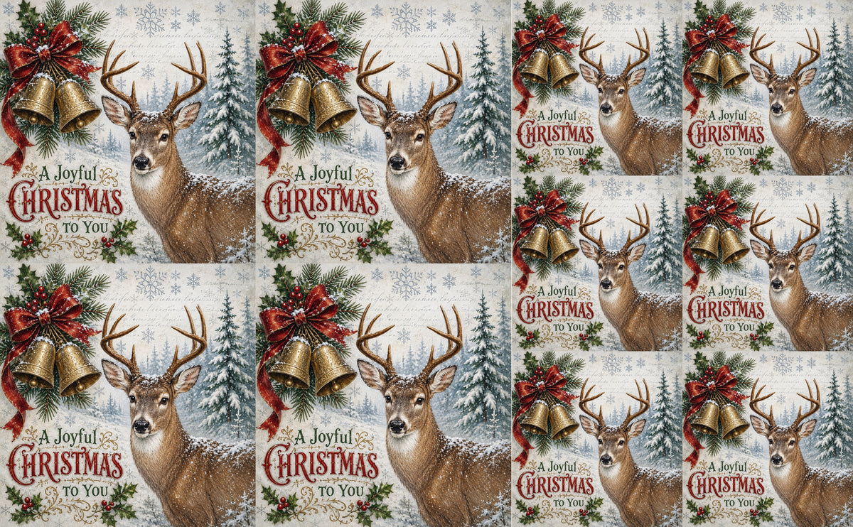DecoCraft - Studio 1375 - Scenic Tiles Series - Christmas Postcards - Bells Across the Snow
