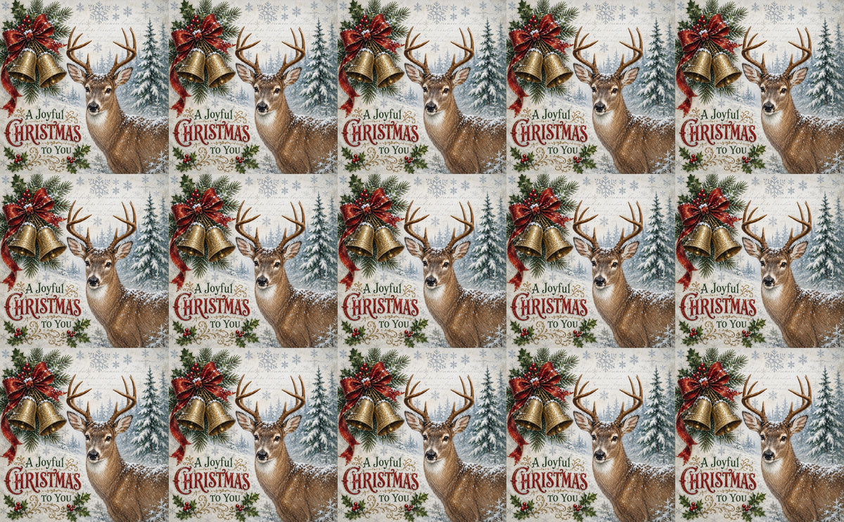 DecoCraft - Studio 1375 - Scenic Tiles Series - Christmas Postcards - Bells Across the Snow