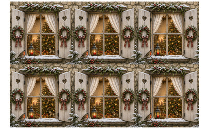 DecoCraft - Studio 1375 - Scenic Tiles Series - Christmas Postcards - Christmas at the Window