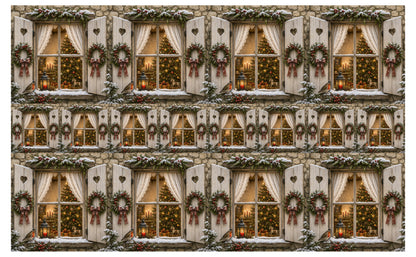 DecoCraft - Studio 1375 - Scenic Tiles Series - Christmas Postcards - Christmas at the Window