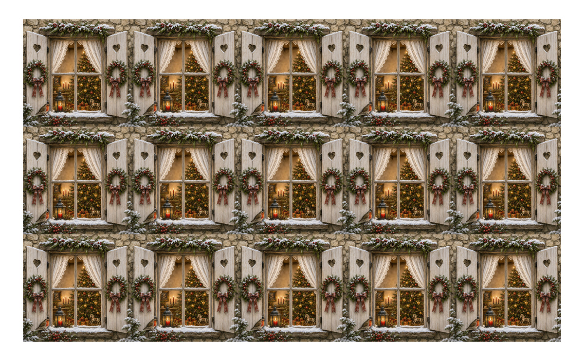DecoCraft - Studio 1375 - Scenic Tiles Series - Christmas Postcards - Christmas at the Window