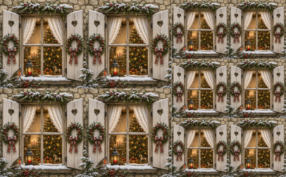 DecoCraft - Studio 1375 - Scenic Tiles Series - Christmas Postcards - Christmas at the Window