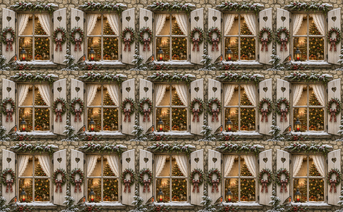 DecoCraft - Studio 1375 - Scenic Tiles Series - Christmas Postcards - Christmas at the Window