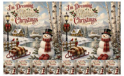 DecoCraft - Studio 1375 - Scenic Tiles Series - Christmas Postcards - Dreaming of a White Christmas