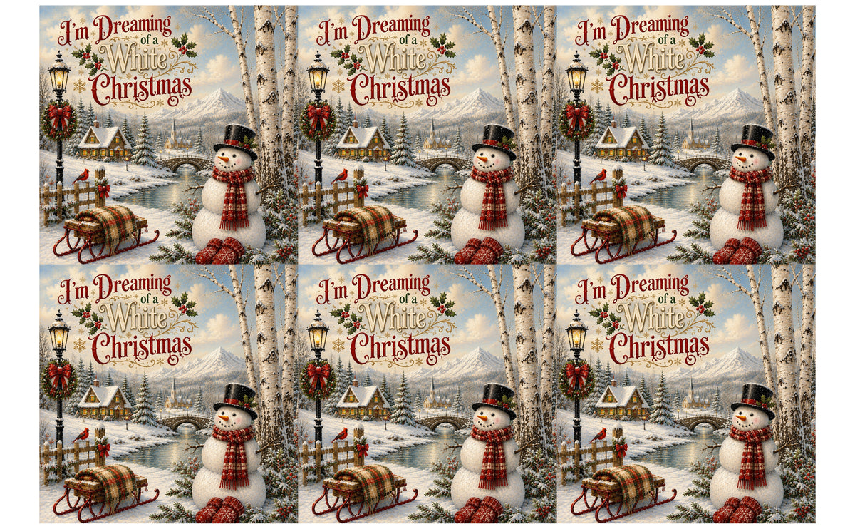DecoCraft - Studio 1375 - Scenic Tiles Series - Christmas Postcards - Dreaming of a White Christmas