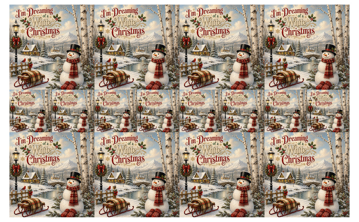 DecoCraft - Studio 1375 - Scenic Tiles Series - Christmas Postcards - Dreaming of a White Christmas