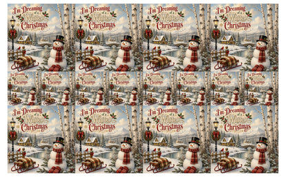 DecoCraft - Studio 1375 - Scenic Tiles Series - Christmas Postcards - Dreaming of a White Christmas