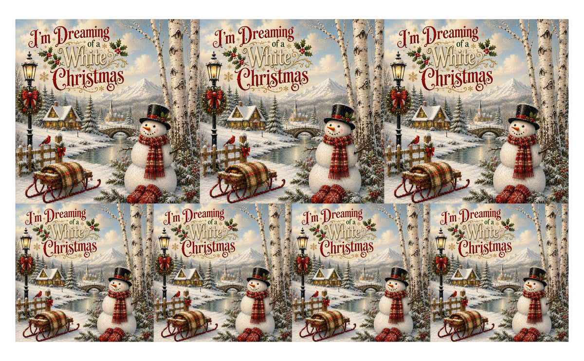 DecoCraft - Studio 1375 - Scenic Tiles Series - Christmas Postcards - Dreaming of a White Christmas