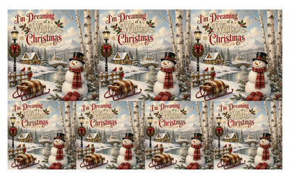 DecoCraft - Studio 1375 - Scenic Tiles Series - Christmas Postcards - Dreaming of a White Christmas
