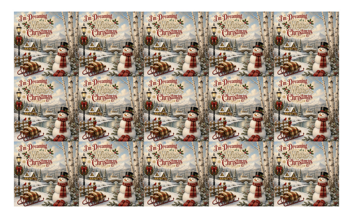 DecoCraft - Studio 1375 - Scenic Tiles Series - Christmas Postcards - Dreaming of a White Christmas