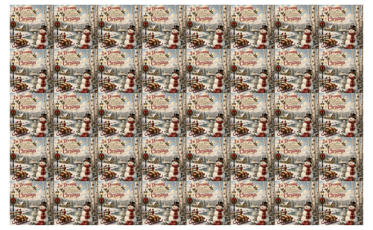DecoCraft - Studio 1375 - Scenic Tiles Series - Christmas Postcards - Dreaming of a White Christmas