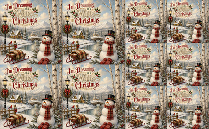 DecoCraft - Studio 1375 - Scenic Tiles Series - Christmas Postcards - Dreaming of a White Christmas