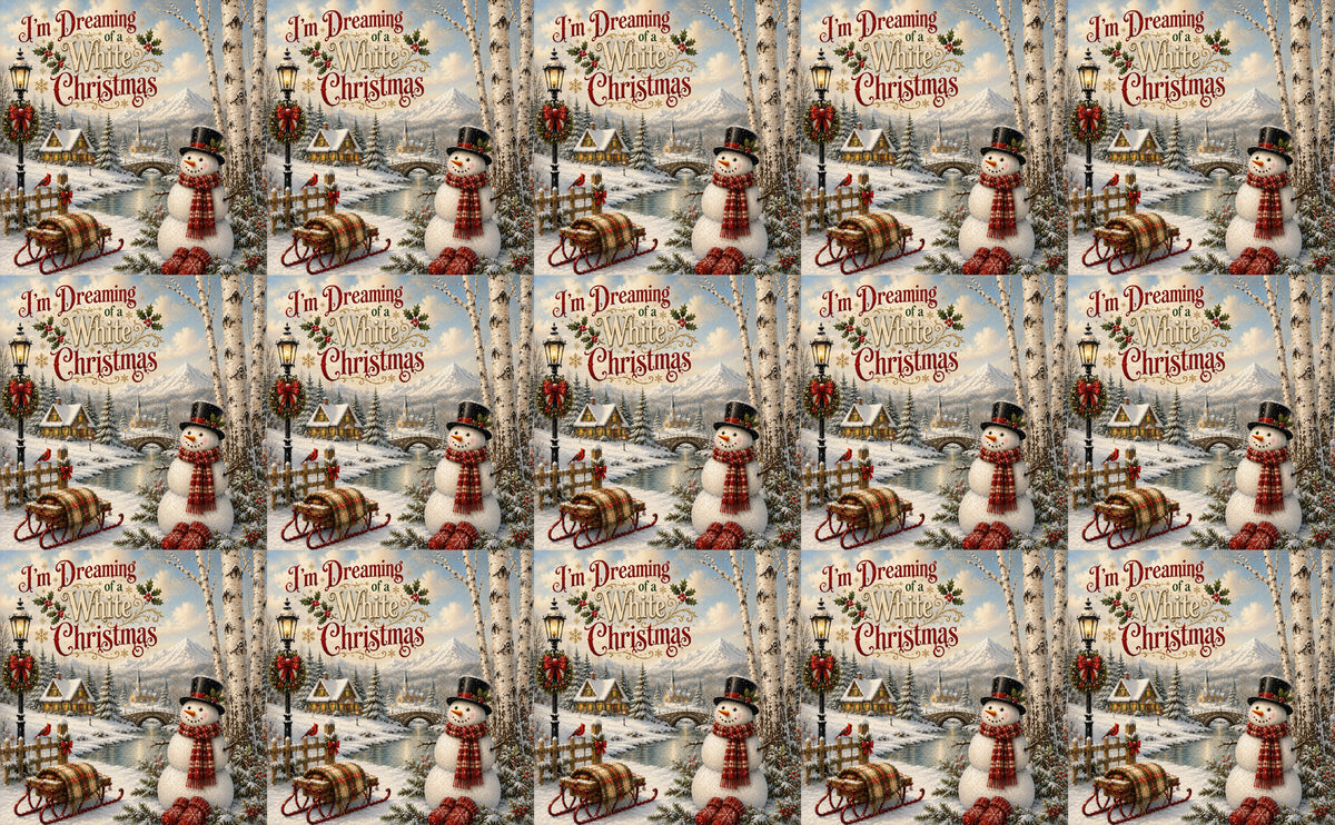 DecoCraft - Studio 1375 - Scenic Tiles Series - Christmas Postcards - Dreaming of a White Christmas