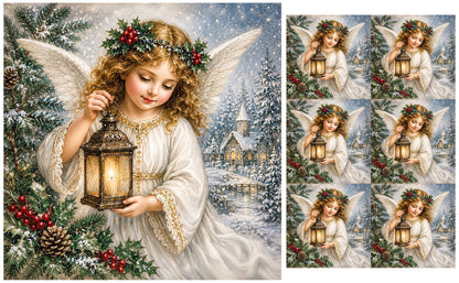 DecoCraft - Studio 1375 - Scenic Tiles Series - Christmas Postcards - Guiding Light of Christmas