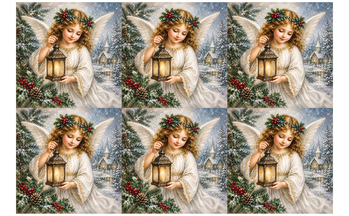 DecoCraft - Studio 1375 - Scenic Tiles Series - Christmas Postcards - Guiding Light of Christmas