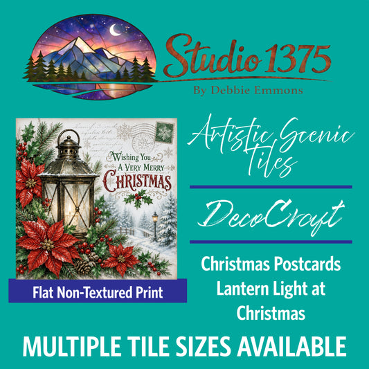 DecoCraft - Studio 1375 - Scenic Tiles Series - Christmas Postcards - Lantern Light at Christmas