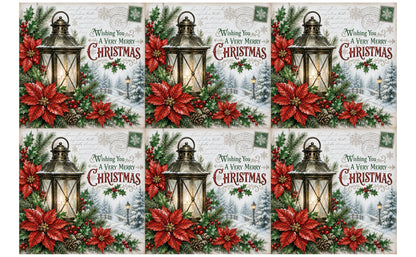 DecoCraft - Studio 1375 - Scenic Tiles Series - Christmas Postcards - Lantern Light at Christmas
