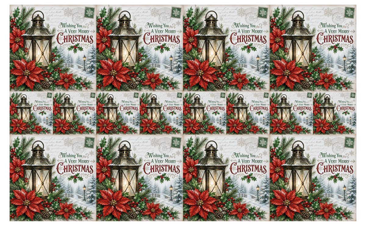 DecoCraft - Studio 1375 - Scenic Tiles Series - Christmas Postcards - Lantern Light at Christmas
