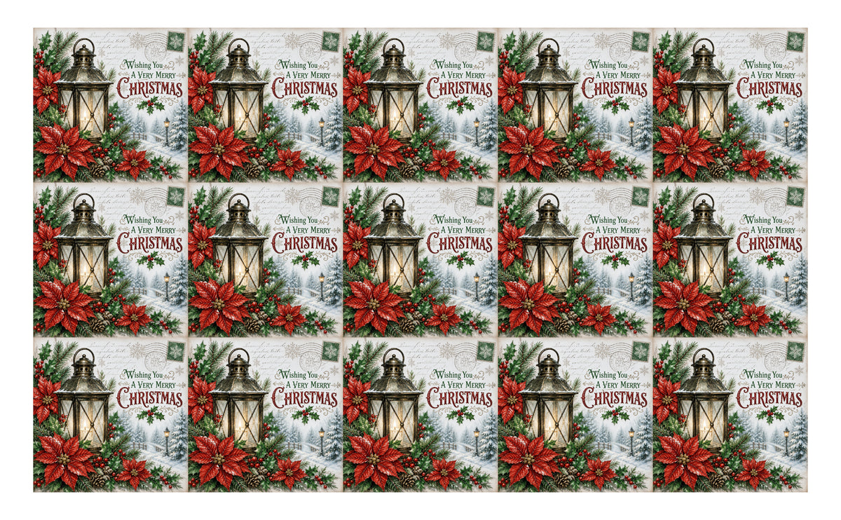 DecoCraft - Studio 1375 - Scenic Tiles Series - Christmas Postcards - Lantern Light at Christmas