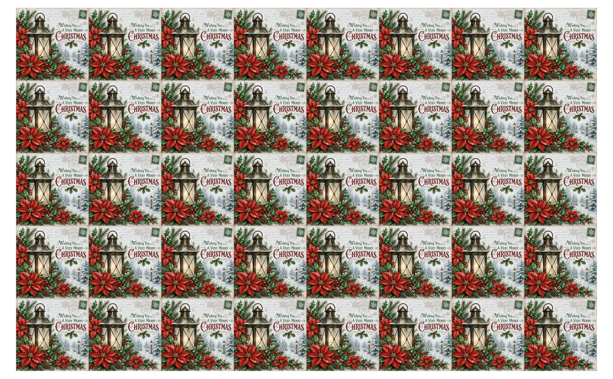 DecoCraft - Studio 1375 - Scenic Tiles Series - Christmas Postcards - Lantern Light at Christmas