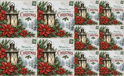 DecoCraft - Studio 1375 - Scenic Tiles Series - Christmas Postcards - Lantern Light at Christmas