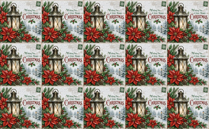 DecoCraft - Studio 1375 - Scenic Tiles Series - Christmas Postcards - Lantern Light at Christmas