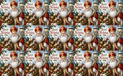 DecoCraft - Studio 1375 - Scenic Tiles Series - Christmas Postcards - St. Nicholas and Christmas Treasures