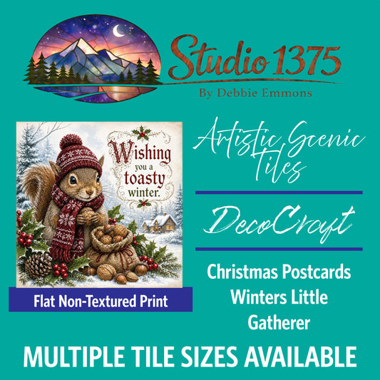 DecoCraft - Studio 1375 - Scenic Tiles Series - Christmas Postcards - Winters Little Gatherer