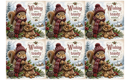 DecoCraft - Studio 1375 - Scenic Tiles Series - Christmas Postcards - Winters Little Gatherer