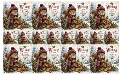 DecoCraft - Studio 1375 - Scenic Tiles Series - Christmas Postcards - Winters Little Gatherer