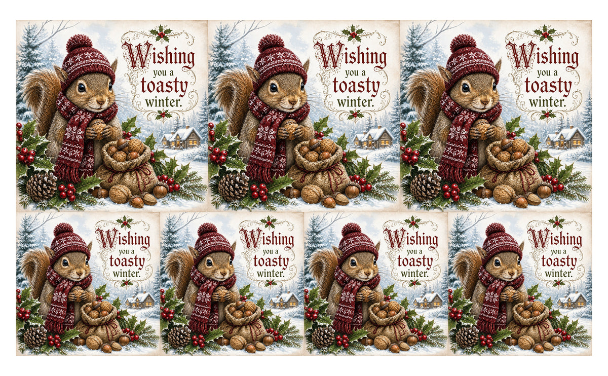 DecoCraft - Studio 1375 - Scenic Tiles Series - Christmas Postcards - Winters Little Gatherer