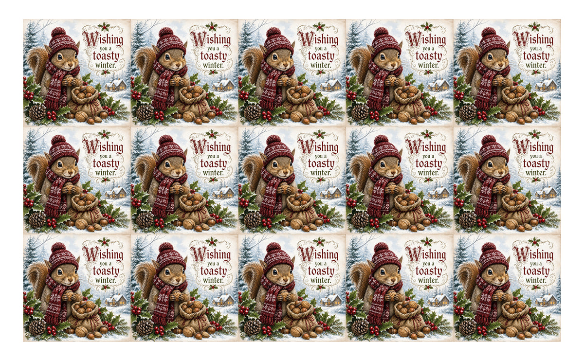 DecoCraft - Studio 1375 - Scenic Tiles Series - Christmas Postcards - Winters Little Gatherer