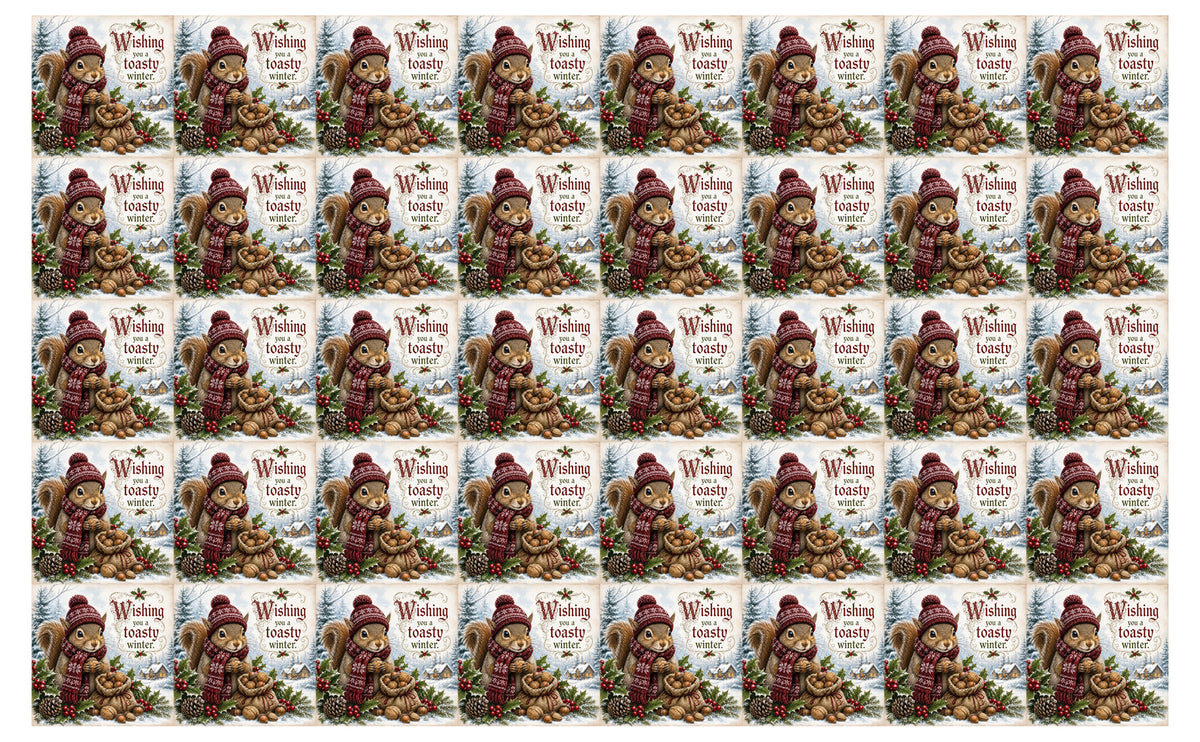 DecoCraft - Studio 1375 - Scenic Tiles Series - Christmas Postcards - Winters Little Gatherer