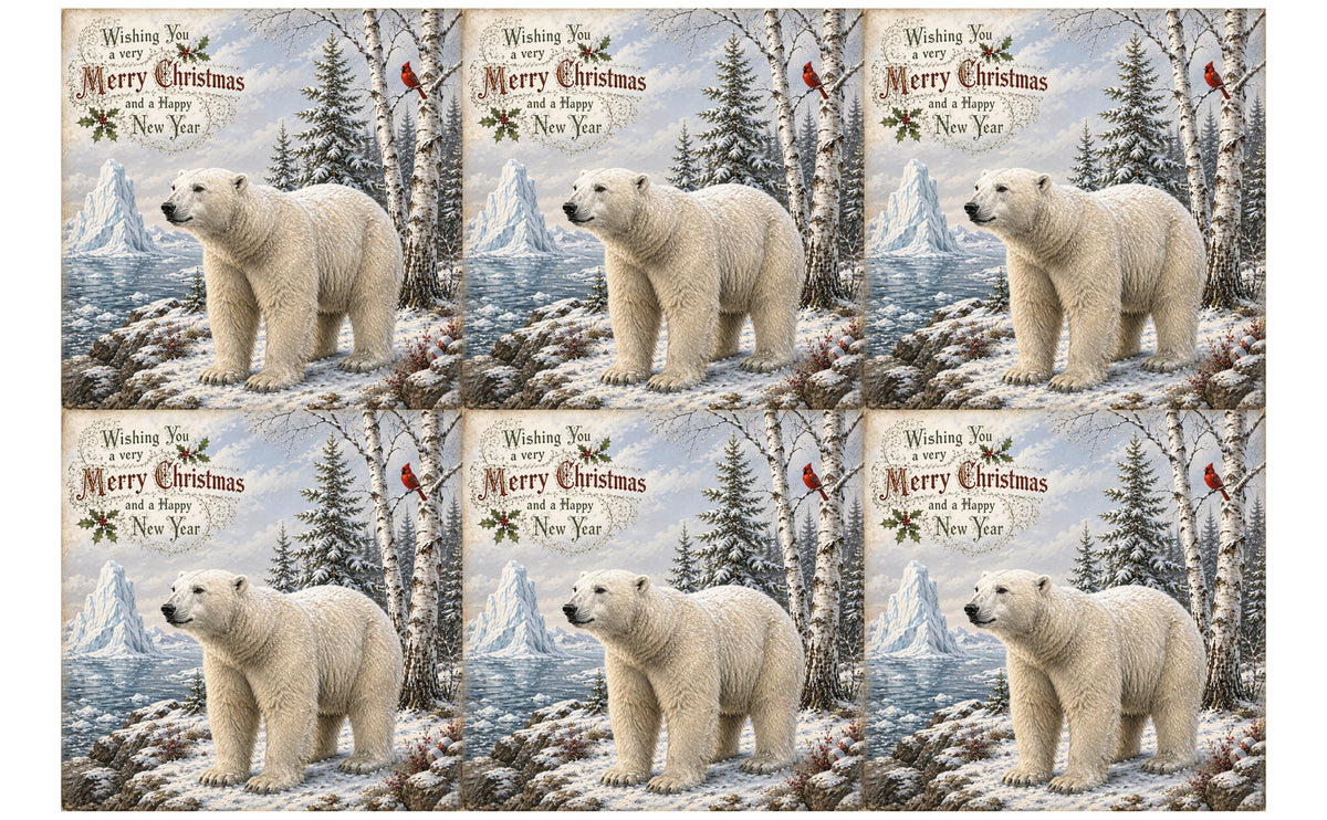 DecoCraft - Studio 1375 - Scenic Tiles Series - Christmas Postcards - Winters Silent Guardian