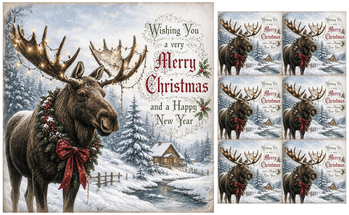 DecoCraft - Studio 1375 - Scenic Tiles Series - Christmas Postcards - Yuletide in the Pines