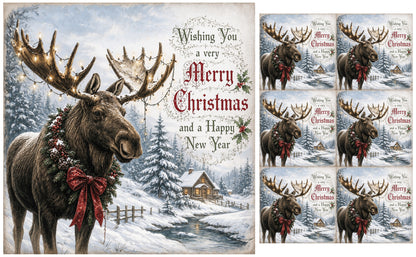 DecoCraft - Studio 1375 - Scenic Tiles Series - Christmas Postcards - Yuletide in the Pines