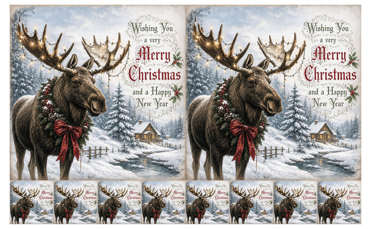 DecoCraft - Studio 1375 - Scenic Tiles Series - Christmas Postcards - Yuletide in the Pines