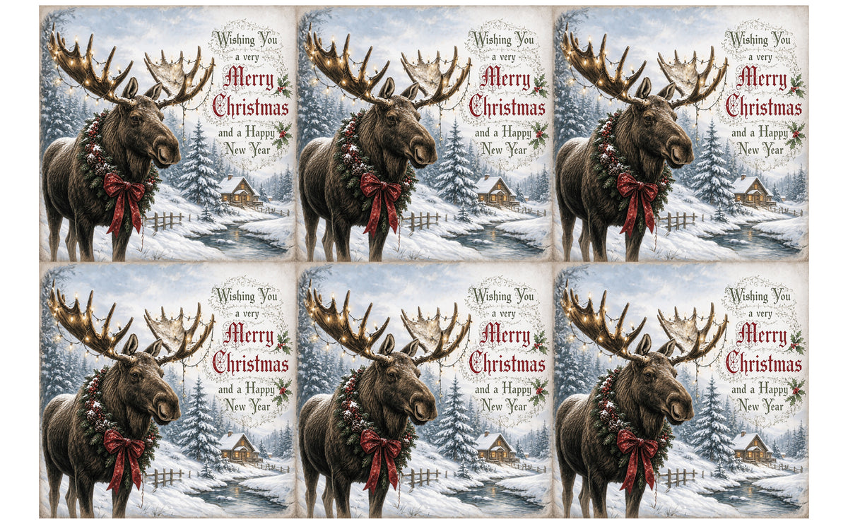 DecoCraft - Studio 1375 - Scenic Tiles Series - Christmas Postcards - Yuletide in the Pines