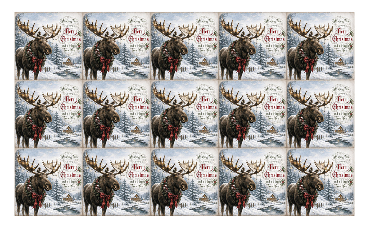 DecoCraft - Studio 1375 - Scenic Tiles Series - Christmas Postcards - Yuletide in the Pines