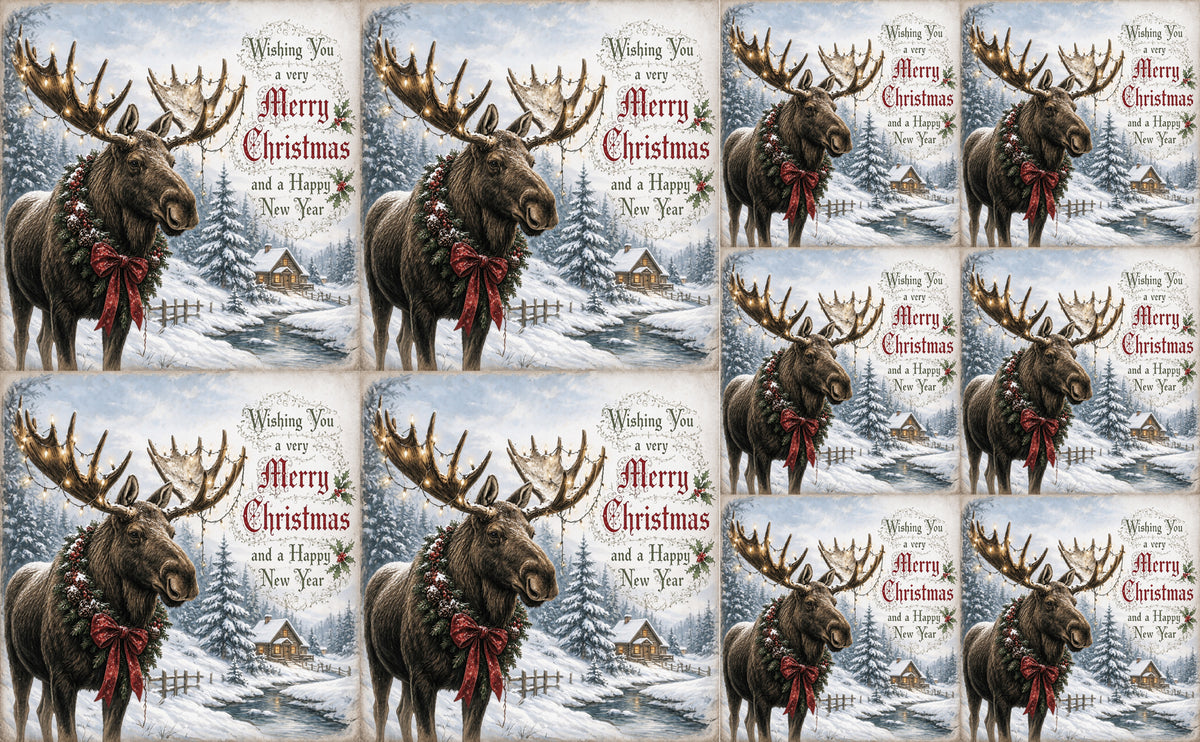 DecoCraft - Studio 1375 - Scenic Tiles Series - Christmas Postcards - Yuletide in the Pines